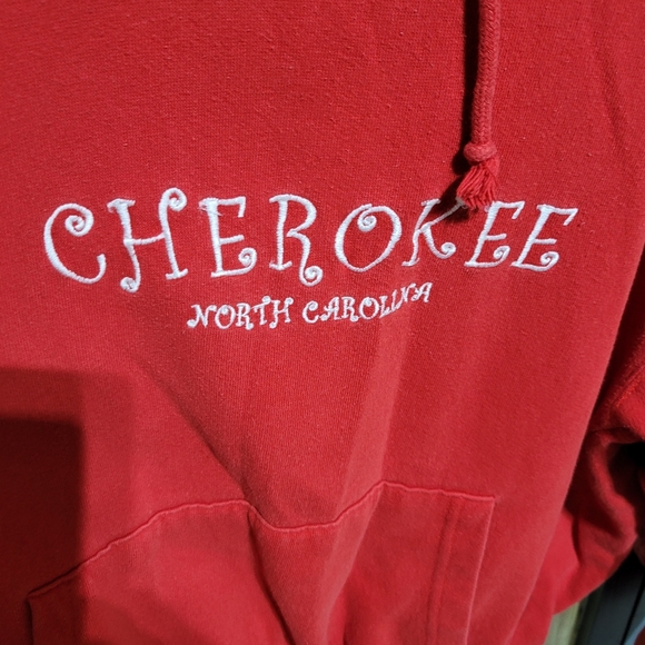 (4014) Cherokee NC. Cotton Net, USA Pouch pocket, Size Large Red, - Picture 3 of 8